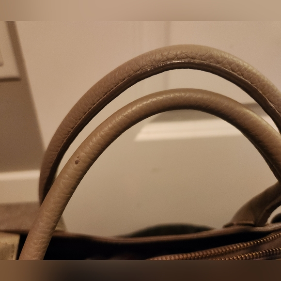 Iacucci Pebbled Italian Leather Tote Satchel Handbag in Stone Beige;New w/o Tags - Picture 8 of 16